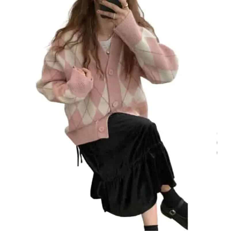 Argyle Knit Cardigan | Button-Down | Timeless Style