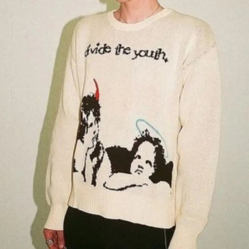 Graphic Knit Sweater | Artistic Design | Regular Fit