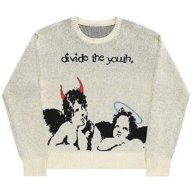 Graphic Knit Sweater | Artistic Design | Regular Fit