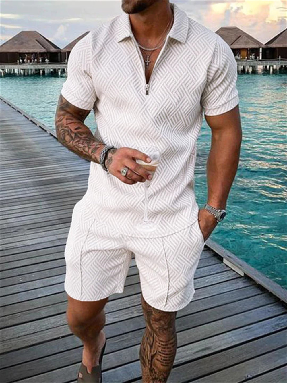 Summer Shirt and Shorts Set | Breathable Cotton Blend | Relaxed Summer Style