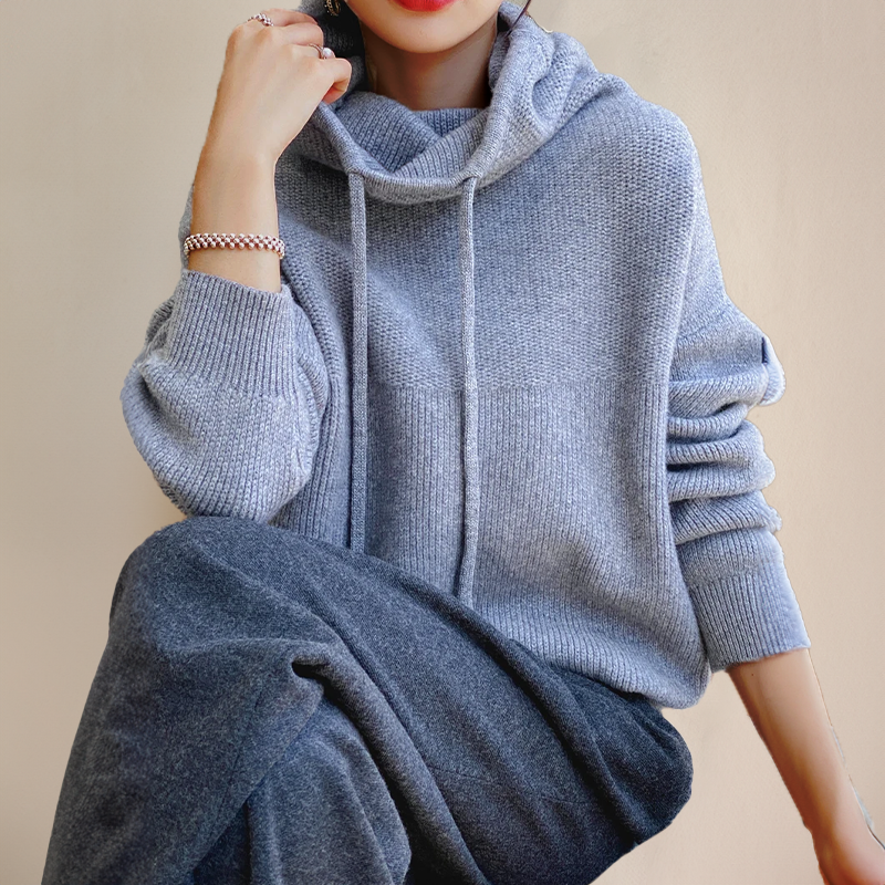 Cozy Knit Hoodie | High Neck | Warm and Relaxed Fit