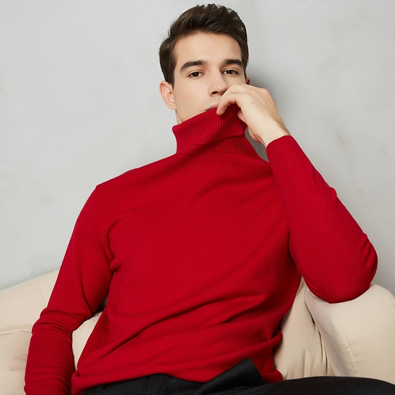Classic Turtleneck Sweater | Cotton Blend | Slim Fit