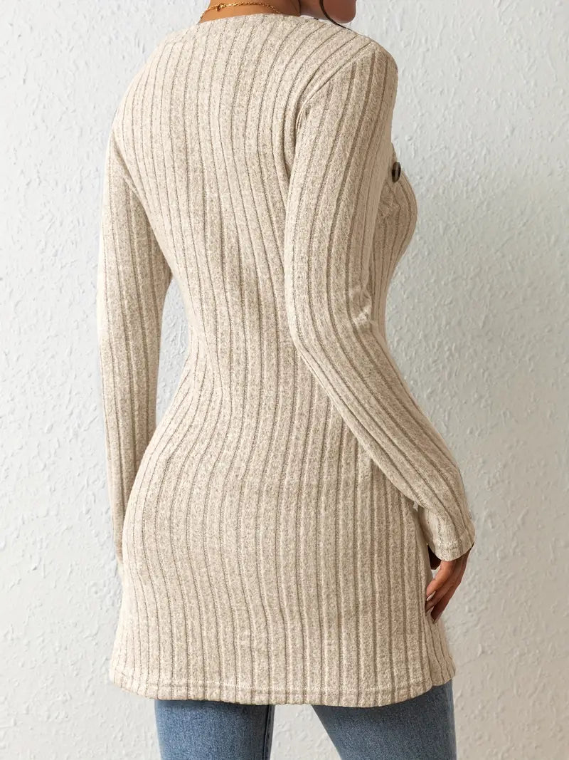 Ribbed Knit Sweater | Long-Sleeve | Stylish and Comfortable