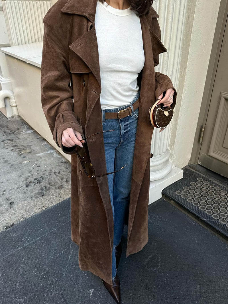Trench Coat | Faux Suede Finish | Everyday & Formal Wear