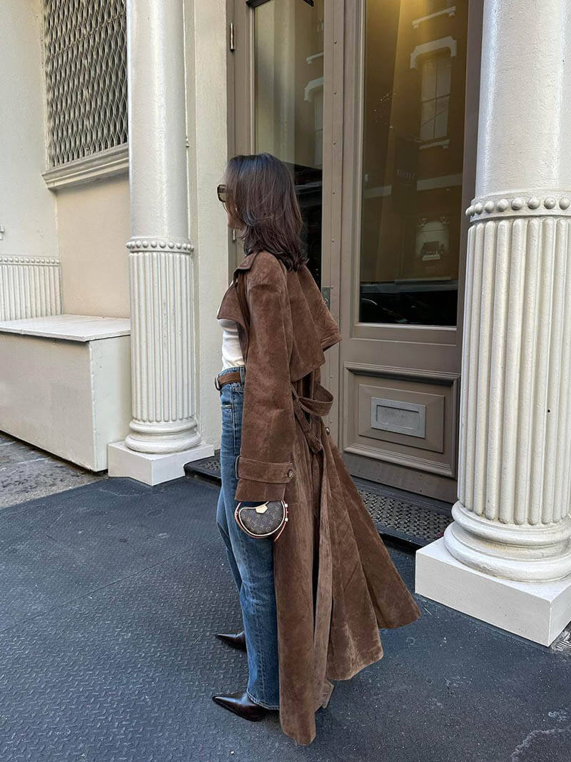 Trench Coat | Faux Suede Finish | Everyday & Formal Wear