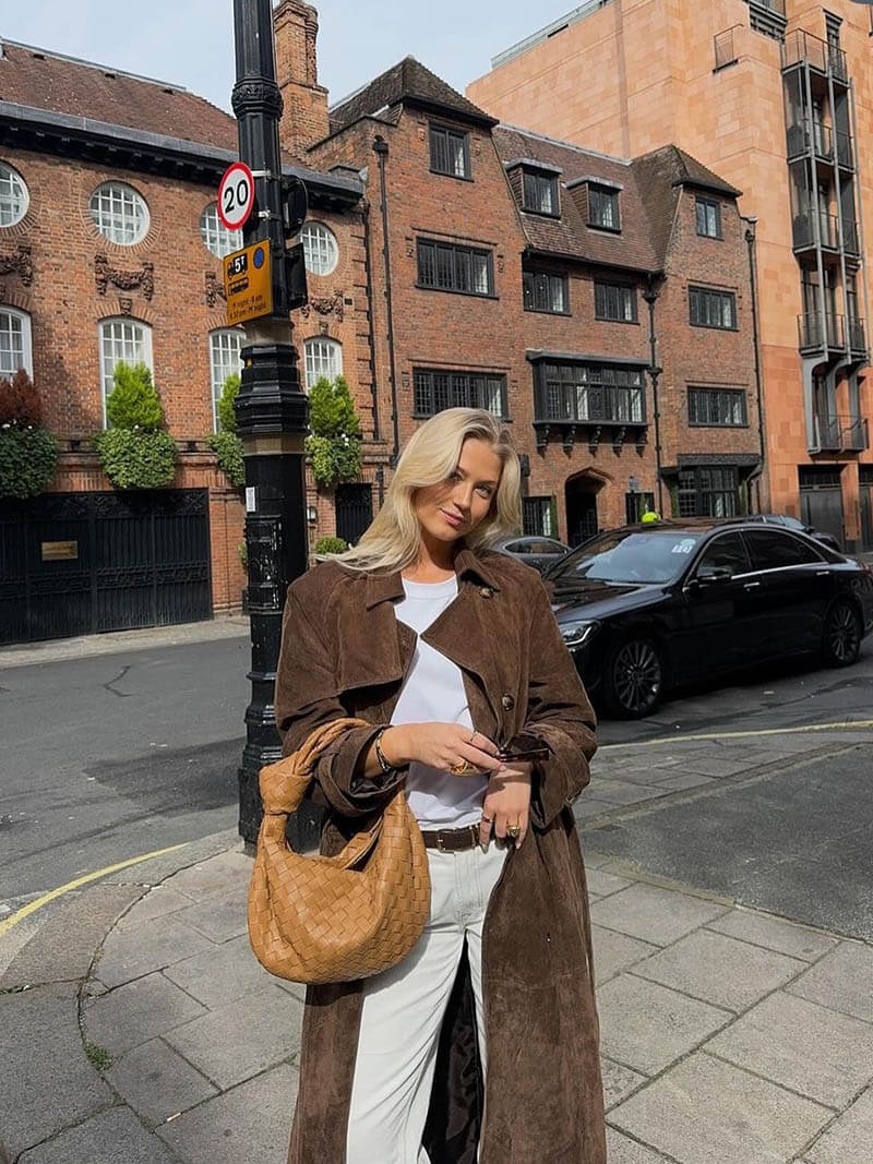 Trench Coat | Faux Suede Finish | Everyday & Formal Wear