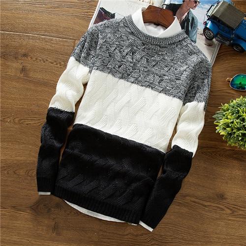Color-Block Knit Sweater | Cotton Blend | Bold Winter Style