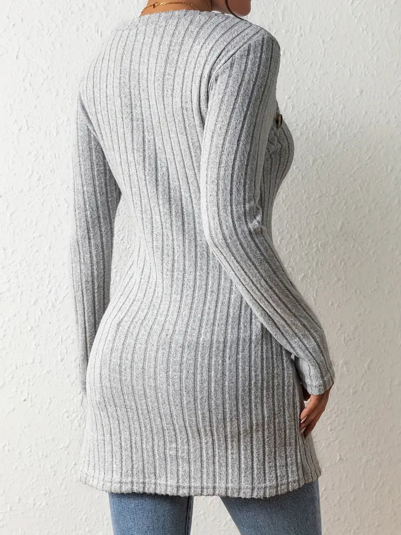 Ribbed Knit Sweater | Long-Sleeve | Stylish and Comfortable