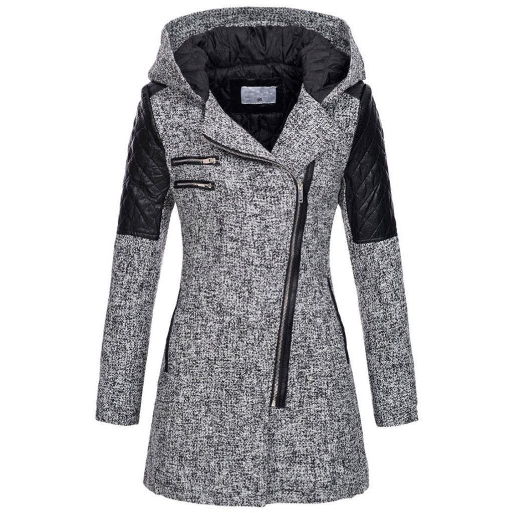 Asymmetric Long Coat | Hooded Design | Warm and Stylish
