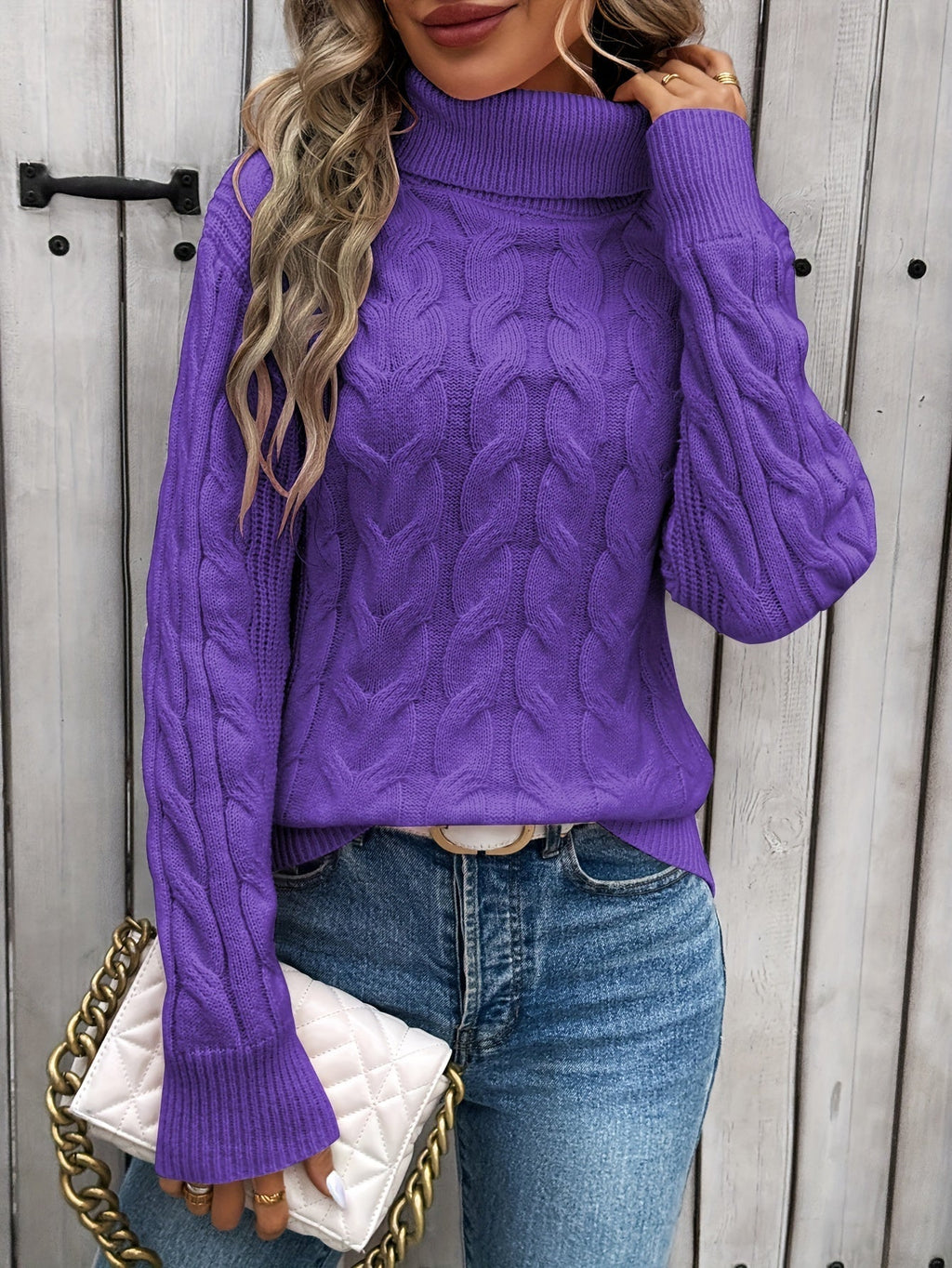 Cable-Knit Turtleneck Sweater | Cozy and Stylish | Relaxed Fit