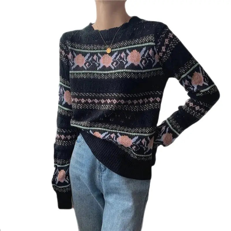 Fair Isle Floral Knit Sweater | Timeless Design | Cozy Fit