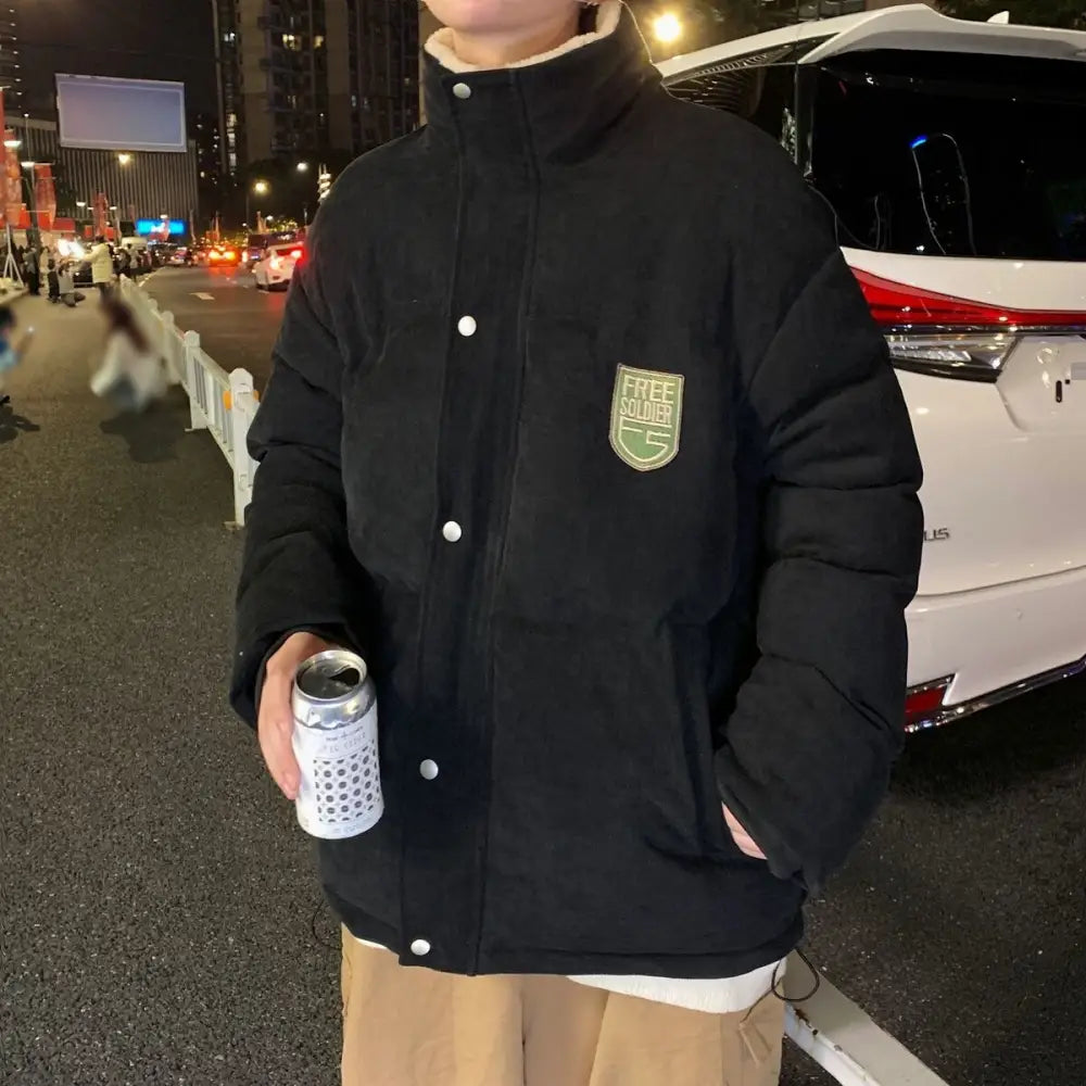 Padded Winter Jacket with Badge | Polyester | Warm and Stylish