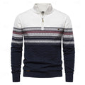 Half-Zip Knit Sweater | Nordic Pattern | Winter Casual Wear