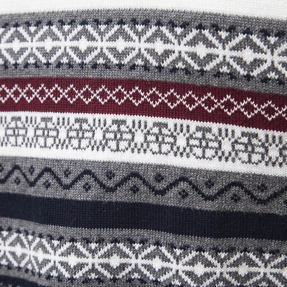 Half-Zip Knit Sweater | Nordic Pattern | Winter Casual Wear