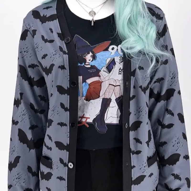 Bat Cardigan | Gothic Design | Relaxed Fit