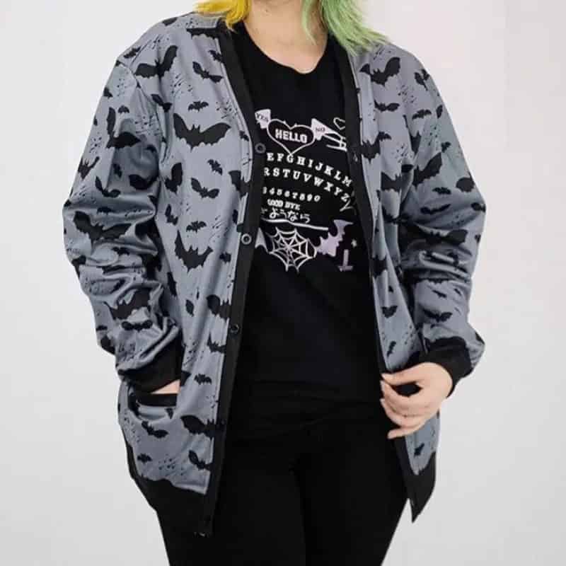 Bat Cardigan | Gothic Design | Relaxed Fit