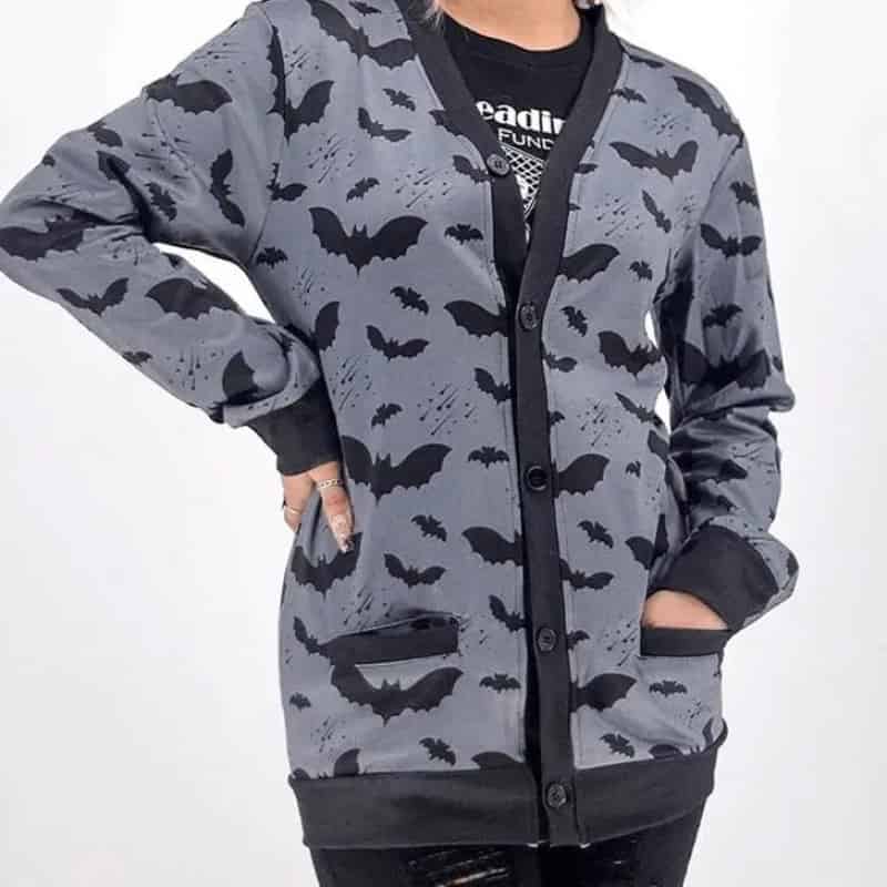 Bat Cardigan | Gothic Design | Relaxed Fit