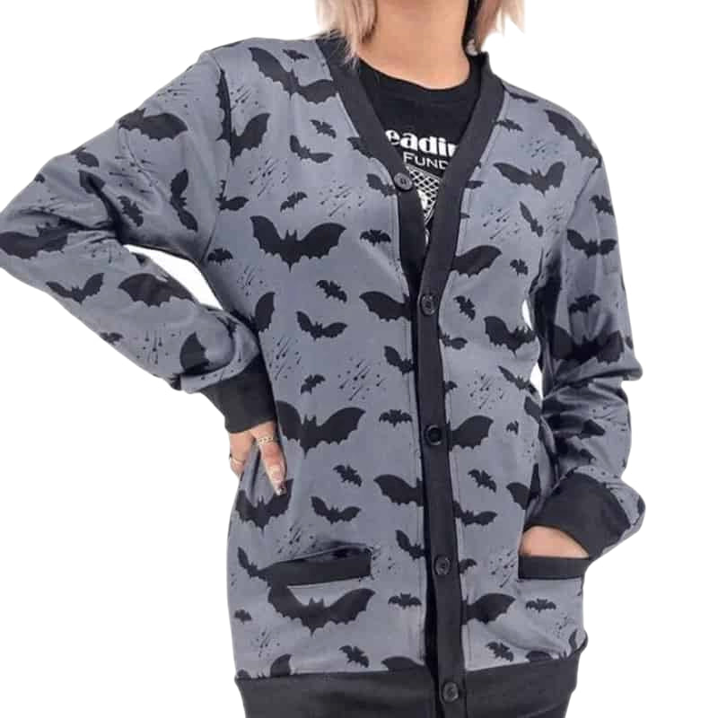 Bat Cardigan | Gothic Design | Relaxed Fit