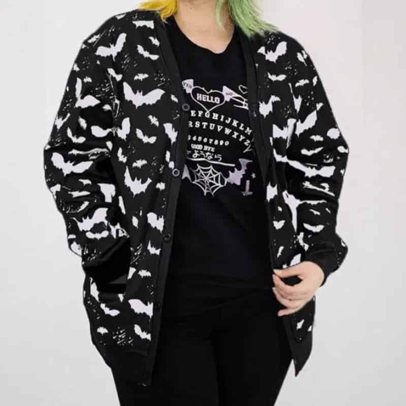 Bat Cardigan | Gothic Design | Relaxed Fit