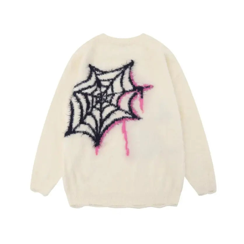 Oversized Spider Knit Sweater | Graphic Design | Edgy and Cozy