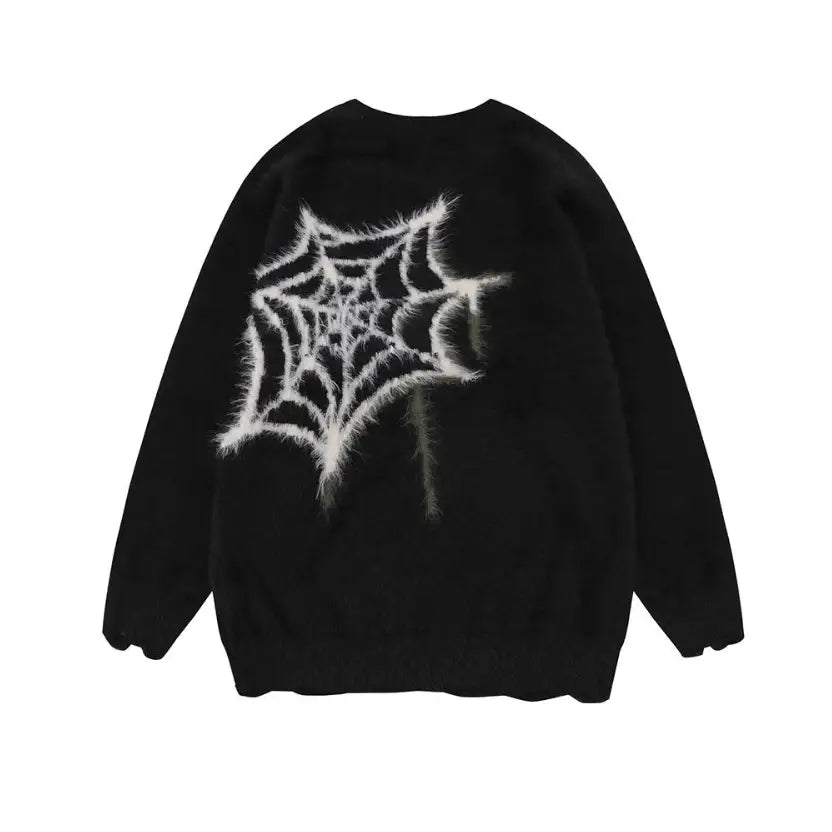 Oversized Spider Knit Sweater | Graphic Design | Edgy and Cozy
