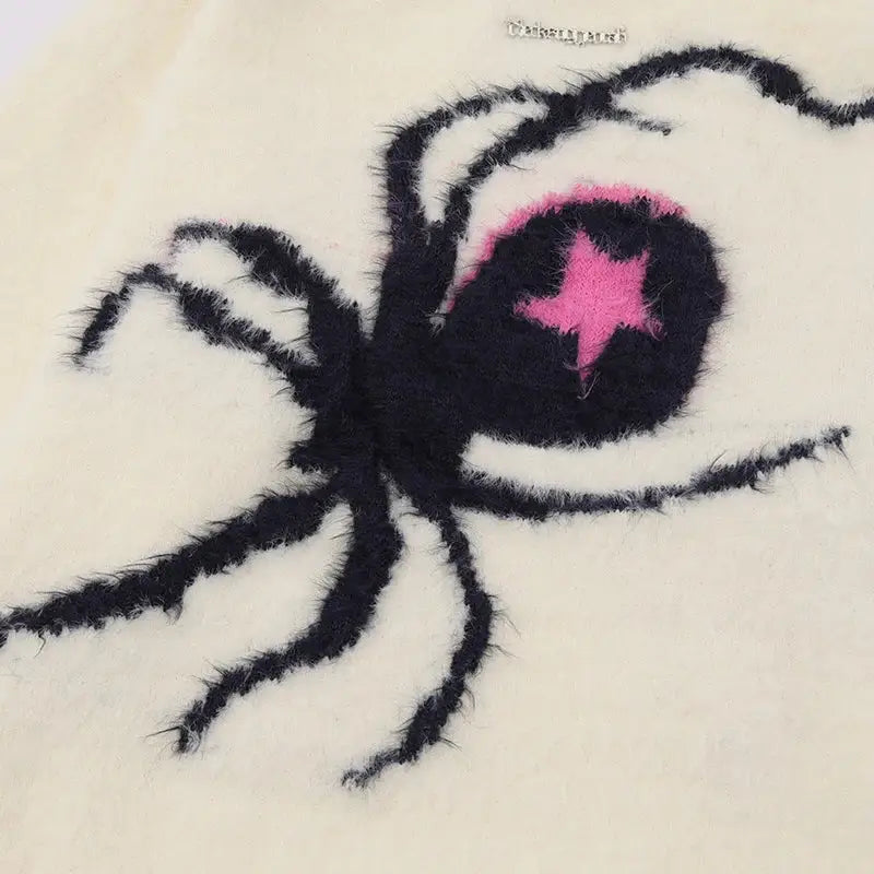 Oversized Spider Knit Sweater | Graphic Design | Edgy and Cozy