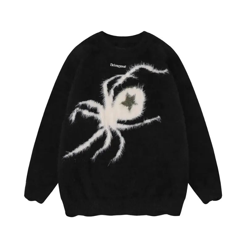 Oversized Spider Knit Sweater | Graphic Design | Edgy and Cozy