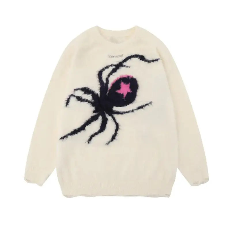 Oversized Spider Knit Sweater | Graphic Design | Edgy and Cozy