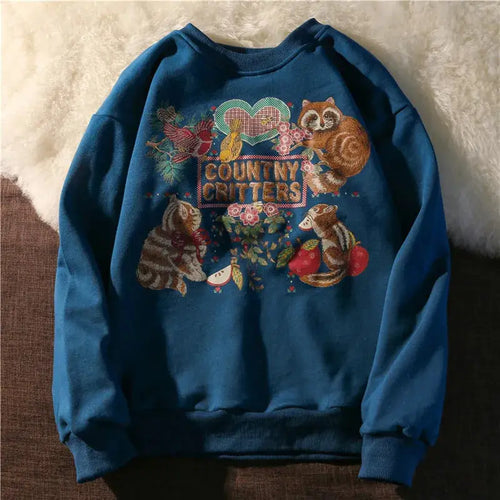 Country Graphic Sweatshirt | Relaxed Fit | Playful Animal Design