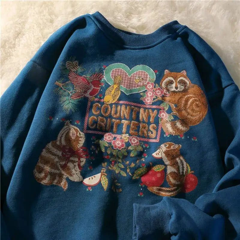 Country Graphic Sweatshirt | Relaxed Fit | Playful Animal Design