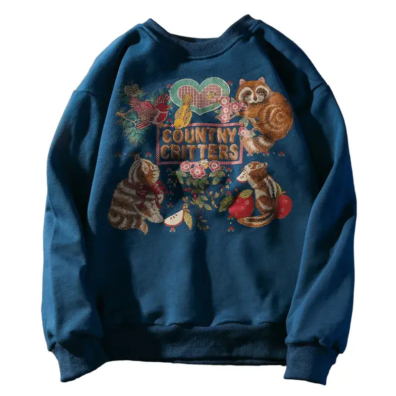 Country Graphic Sweatshirt | Relaxed Fit | Playful Animal Design
