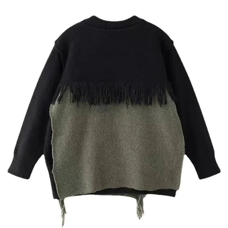 Distressed Patchwork Sweater | Oversized Fit | Edgy Streetwear