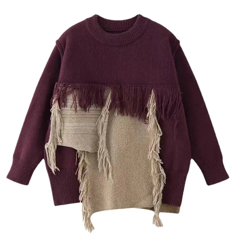 Distressed Patchwork Sweater | Oversized Fit | Edgy Streetwear
