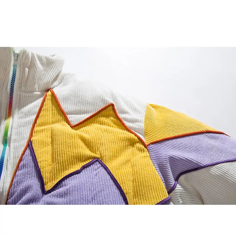 Patchwork Bomber Jacket | Cotton Blend | Bold and Vibrant
