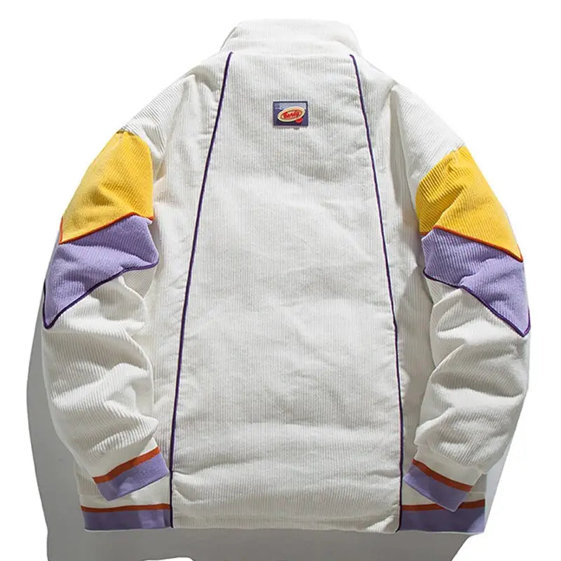 Patchwork Bomber Jacket | Cotton Blend | Bold and Vibrant