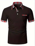Plaid-Accent Polo Shirt | Soft Cotton Blend | Modern and Stylish Casual Wear