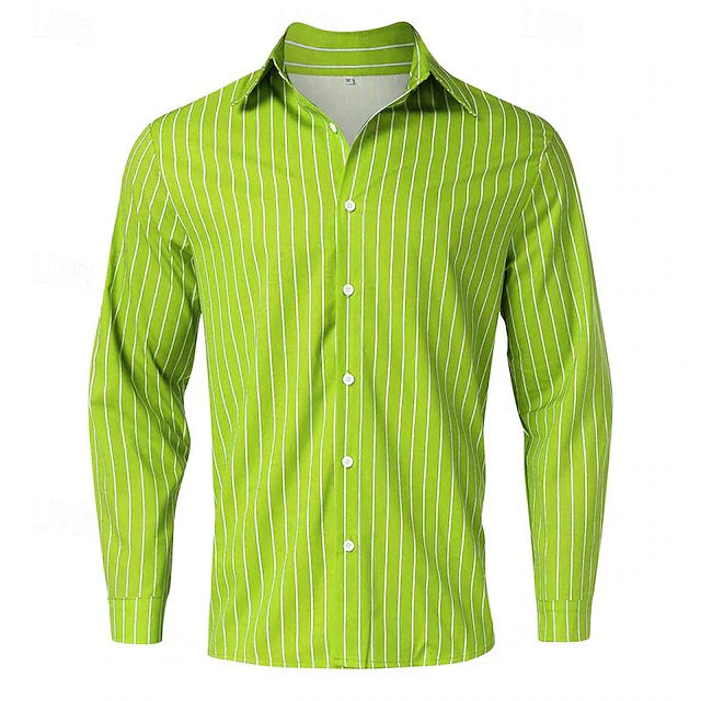 Men's Striped Button-Up Shirt | Slim Fit | Casual & Stylish