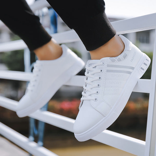 Classic Low-Top Sneakers | Lightweight Comfort | Faux Leather | Everyday Wear
