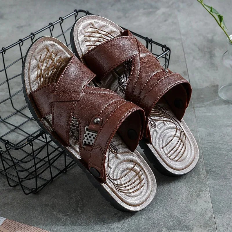 Men’s Casual Leather Sandals | Breathable, Durable, and Stylish