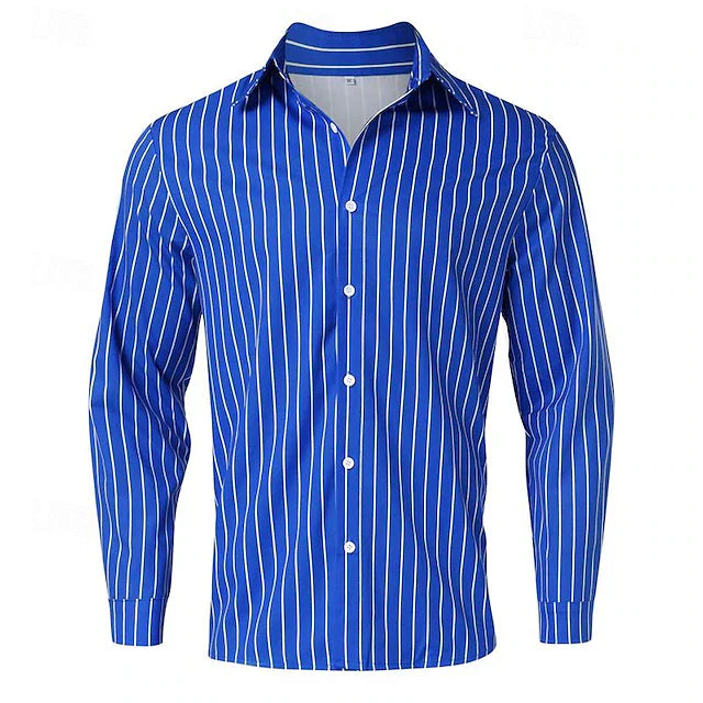 Men's Striped Button-Up Shirt | Slim Fit | Casual & Stylish