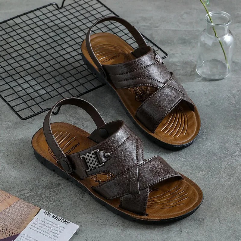 Men’s Casual Leather Sandals | Breathable, Durable, and Stylish