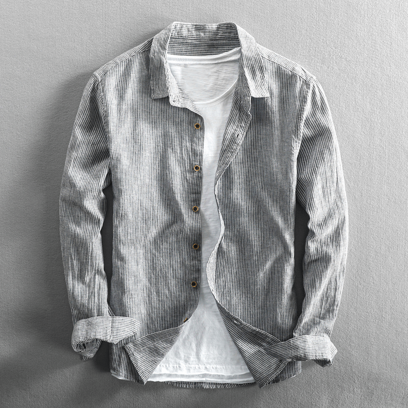 Linen Long-Sleeve Shirt | 100% Breathable Linen | Relaxed Casual Style