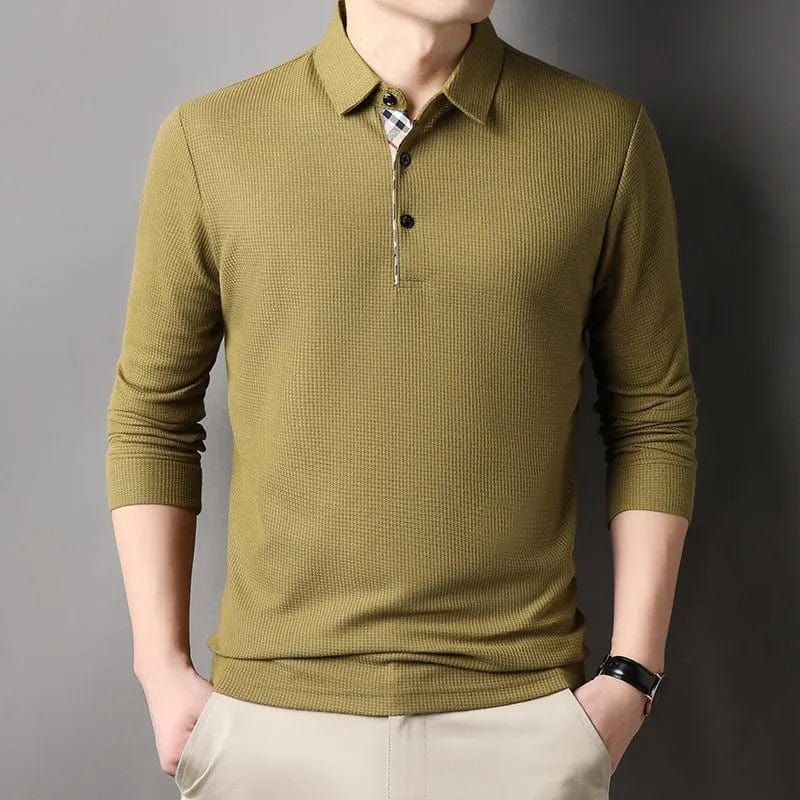 Men's Long-Sleeve Polo Shirt | Stylish Fit & Zip Collar