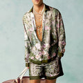 Men's Floral Silk Two-Piece Set | Relaxed Fit | Luxury Summer Resort Wear