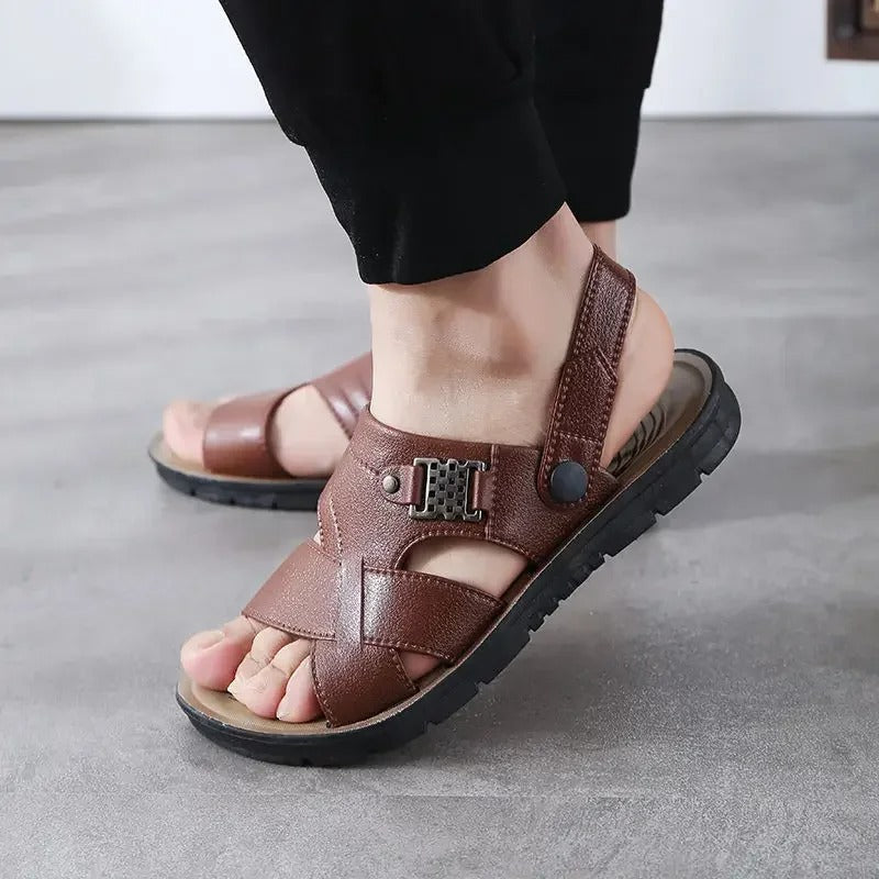 Men’s Casual Leather Sandals | Breathable, Durable, and Stylish