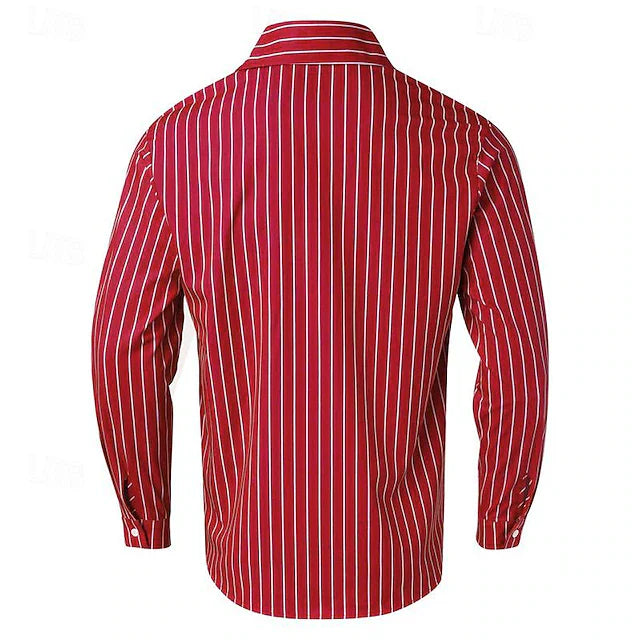 Men's Striped Button-Up Shirt | Slim Fit | Casual & Stylish