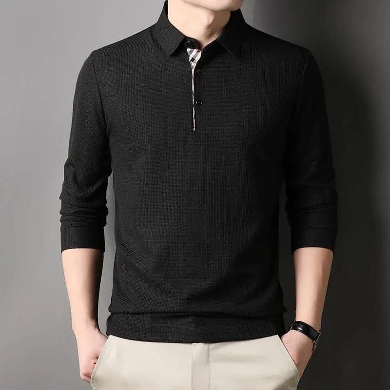 Men's Long-Sleeve Polo Shirt | Stylish Fit & Zip Collar