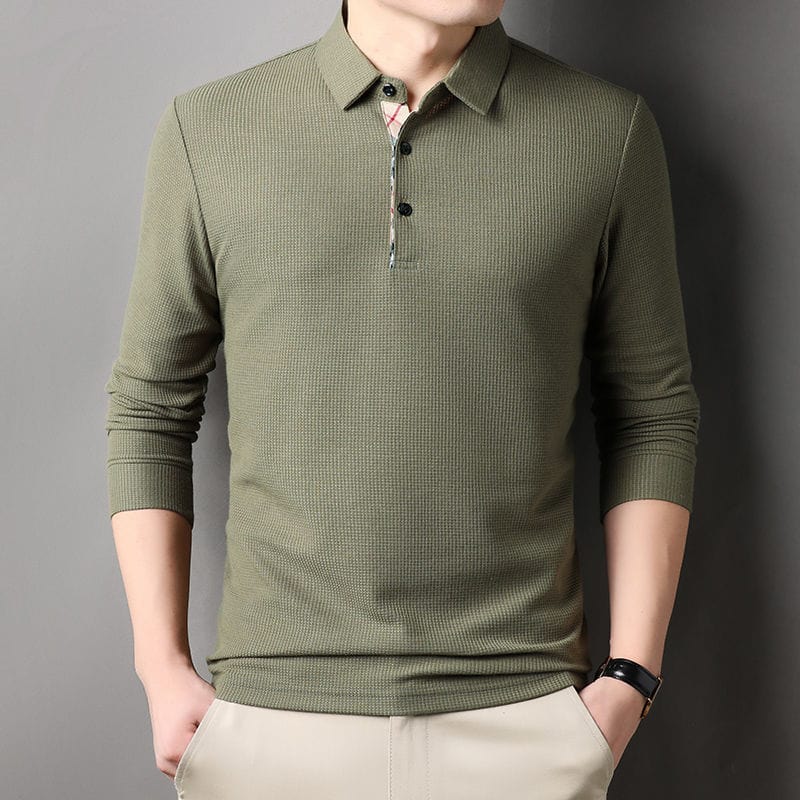 Men's Long-Sleeve Polo Shirt | Stylish Fit & Zip Collar