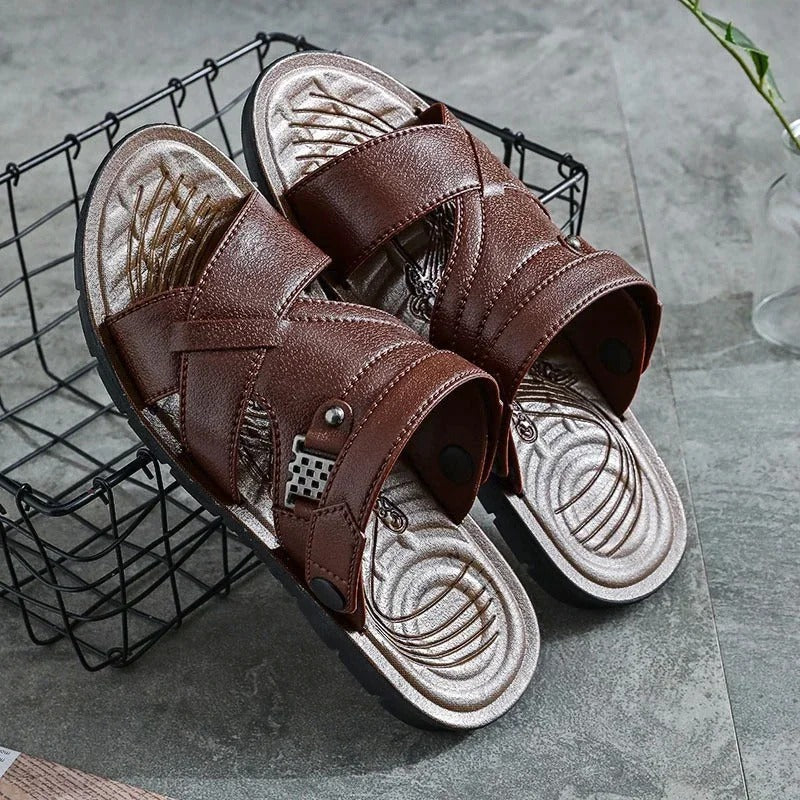 Men’s Casual Leather Sandals | Breathable, Durable, and Stylish