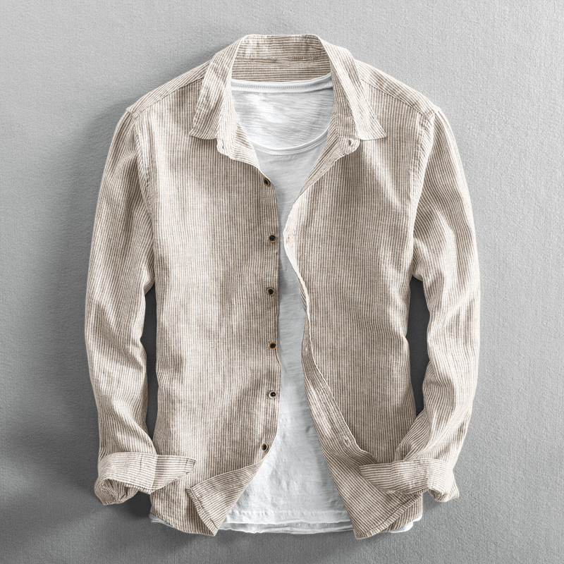 Linen Long-Sleeve Shirt | 100% Breathable Linen | Relaxed Casual Style